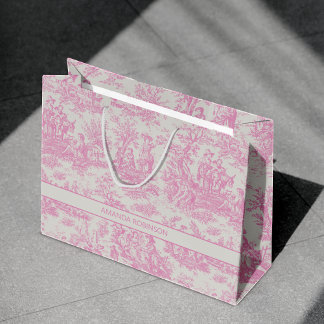 Chic Vintage Baby Rosa Toile De Jouy Design