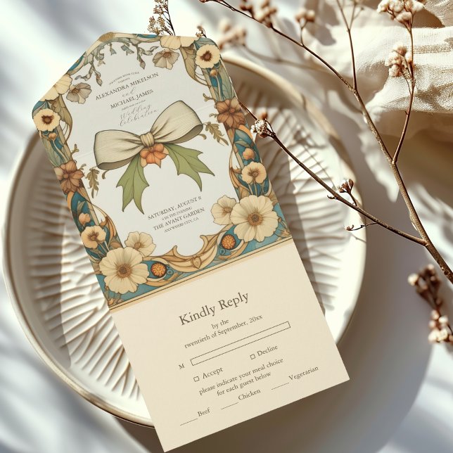 Chic Vintage Blommig Art Nouveau Bröllop  (Skapare uppladdad)
