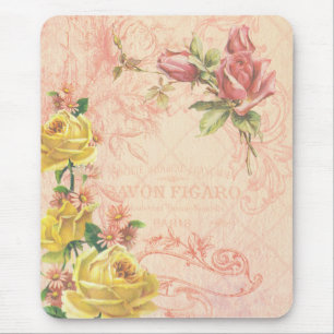 Chic Vintage Blommigt Mousepad Musmatta