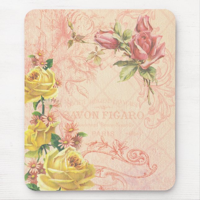 Chic Vintage Blommigt Mousepad Musmatta (Framsidan)