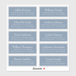 Chic Vintage Blue Bröllop Guest Adressetiketter Klistermärken