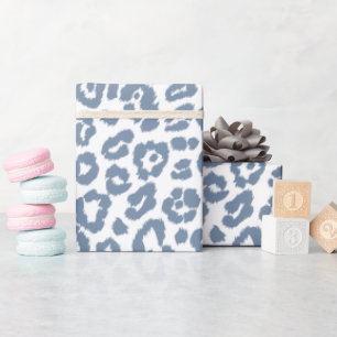 Chic Vintage Blue Leopard Skriv ut Mönster Presentpapper