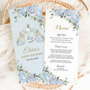 Chic Vintage Blue Ro Princess Carriage Menu Program