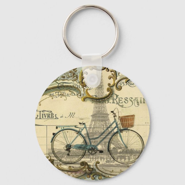 chic-vintage-cyklar paris eiffel torn nyckelring (Framsida)