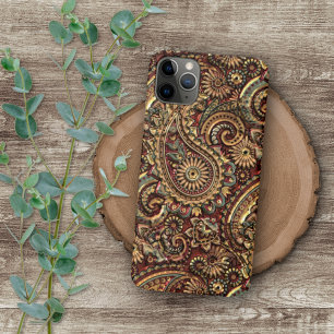 Chic Vintage Faux Guld Paisley Blommigt Art Mönste