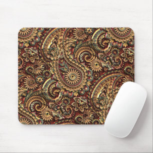 Chic Vintage Faux Guld Paisley Blommönster Musmatta
