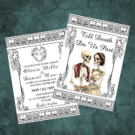 Chic Vintage Gothic tills döden gör oss del Bröllo Inbjudningar