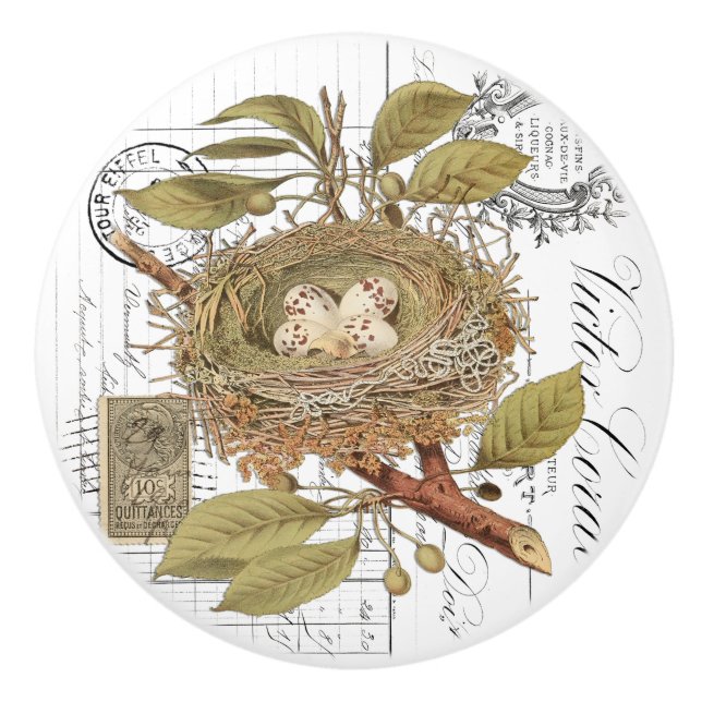 Chic Vintage  Nest & Egg Fransk Script Knob Knopp (Framsidan)