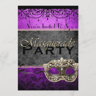 Chic Vintage Plum Maskerad Inbjudningar