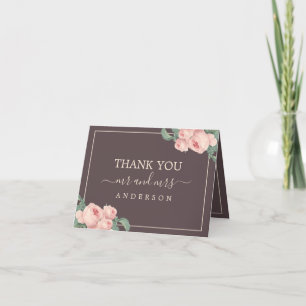 Chic Vintage Rosa ros Burgundy Photo Tack Kort