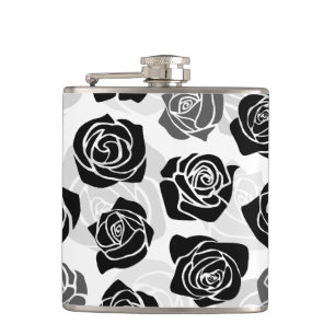 Chic Vintage svart och vit ros Fickplunta