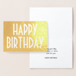 Chic Vintage Typografi Elegant Grattis på födelsed Folierat Kort<br><div class="desc">Säg grattis på födelsedagen i stil med ett riktigt foliekort i snyggt, som du kan välja mellan guld eller silver. Alla formuleringar i mallen är enkla att anpassa eller ta bort. Den moderna minimalistiska utformningen har chic vintage art deco-typografi. Om du vill ha en elegant och en unik avslutande beröring,...</div>