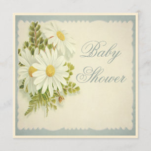 Chic vintagedaisybaby shower inbjudningar