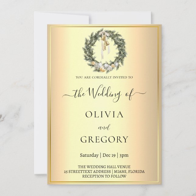 Chic vinterbröllop inbjudningar (Framsida)