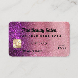 Chic Violet Glitter Kredit kort Gift-certifikat