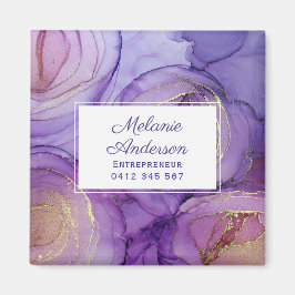 Chic Violet Guld Ro Affärskort Magnet