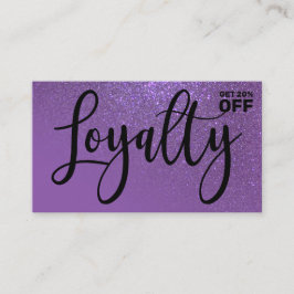 Chic Violet Lila Glitter Gradient Typografi Lojalitetskort