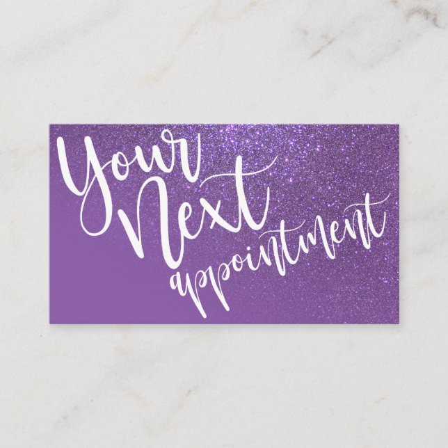 Chic Violet Lila Glitter Gradient Typografi Tidsbeställning Kort (Framsida)