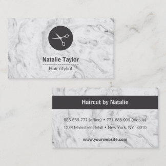 Chic visitkortar för stylist för marmorstrukturhår visitkort