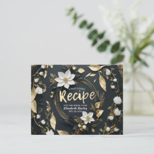 Chic Vit Guld Blommigt Utandningseffekt Möhippa Re Inbjudan Vykort