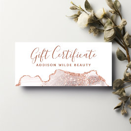 Chic Vit marmor Agate Ro Guld Gift Certificate