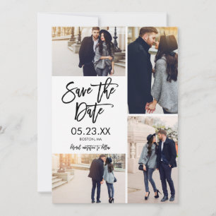 Chic Vit Spara datum 4-fotosamlingskort Datumet