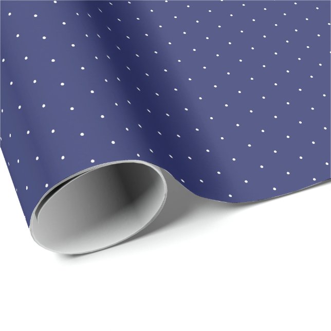 Chic Vit, vit, liten polka dots söt elegant Presentpapper (Rullad Hörn)