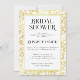 Chic Vita och Guld: Möhippan Vinterblomma Inbjudningar