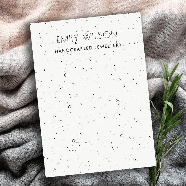 CHIC VITE TERRAZZO STRUKTUR 3 LOGOTYP VISNING VISITKORT (Skapare uppladdad)