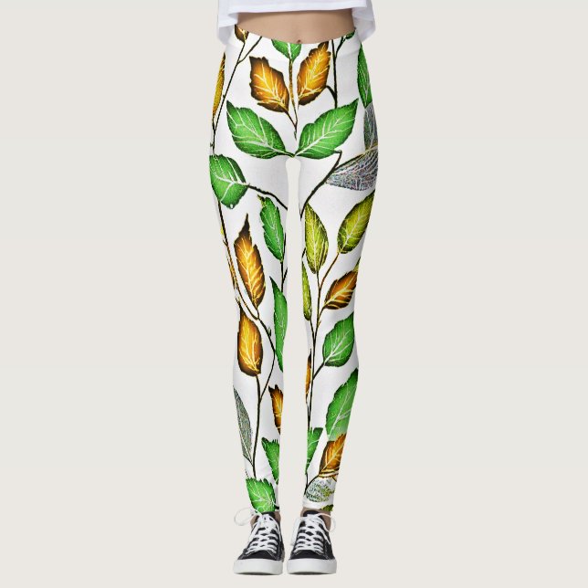 Chic Vivid Löv Mönster Leggings (Framsida)