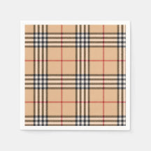 Chic Warm Tan Base White Black Tartan