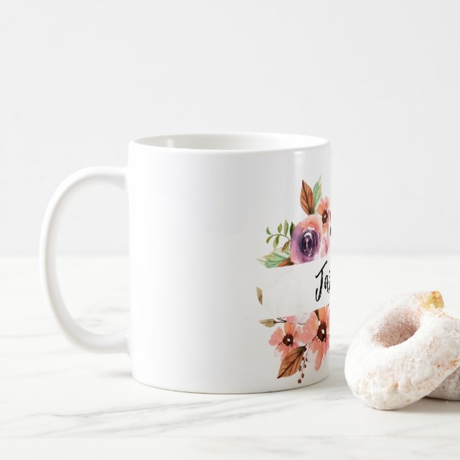 Chic Watercolor blommigt mugg (Med munk)