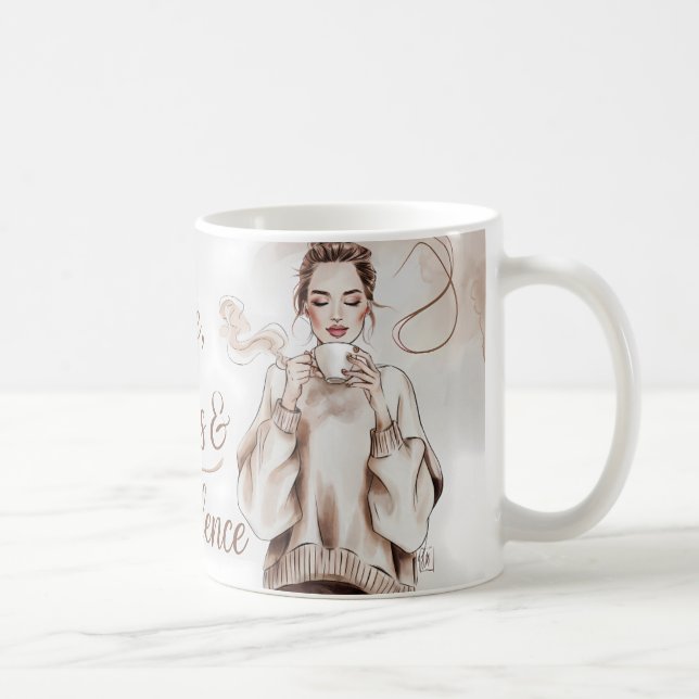 Chic Watercolor Coffee Mugg - Mysigt och Snyggt Gi (Höger)
