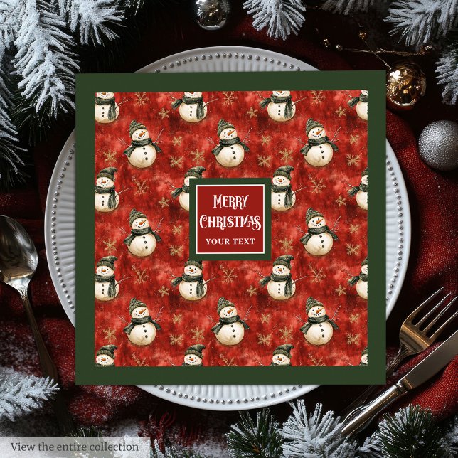 Chic Watercolor God jul Helgdag Napkins Pappersservett (Chic Watercolor Merry Christmas Holiday Napkins)