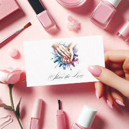 Chic Watercolor Nail Salon Referral