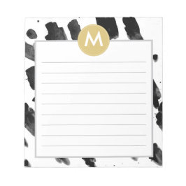 Chic Watercolor och Guld Monogram Anteckningsblock