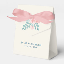 Chic Watercolor Rosa Blommigt Wedor Favor Box Presentaskar