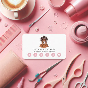 Chic Watercolor Rosa Hair Salon Loyalty Card Lojalitetskort