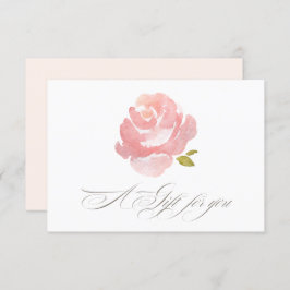 Chic Watercolor Rosa ros Gift Certificate Inbjudningar