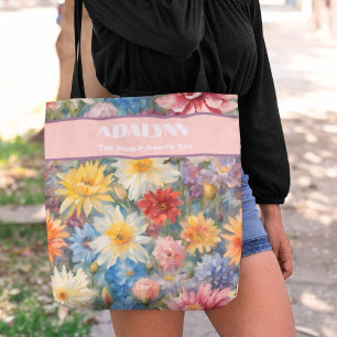 Chic Watercolor Studenten Gifts for Granddotter Tygkasse