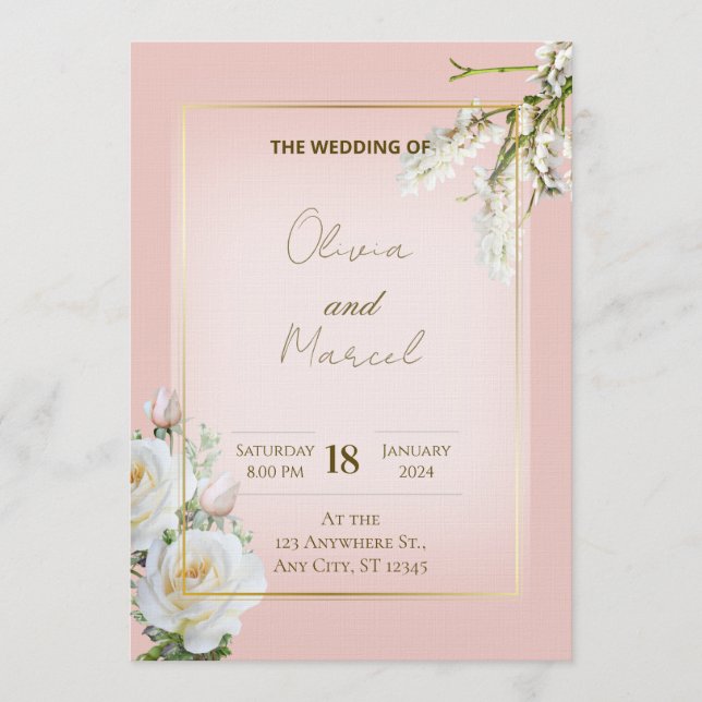 Chic Wedding Invitation | Elegant Modern Ceremony  Inbjudningar (Framsida)