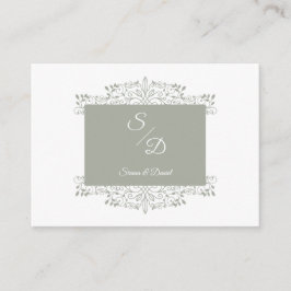 Chic Wedding Ornamental Initials Coronavirus Tilläggskort
