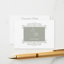 Chic Wedding Ornamental Initials Coronavirus Tilläggskort
