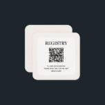 Chic Wedding Registry QR Code Tilläggskort<br><div class="desc">An off-white border on rounded corner wedding registry enclosure cards features a QR Code to scan and the wedding website link for your registry and wedding details. CHANGE to any color and MORE colors in our store.</div>