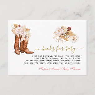 Chic Western Boots Cowgirl Bok for Baby Shower Tilläggskort