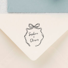 Chic Whimsical Hand plockade Bow Bröllop Självfärgande Stämpel