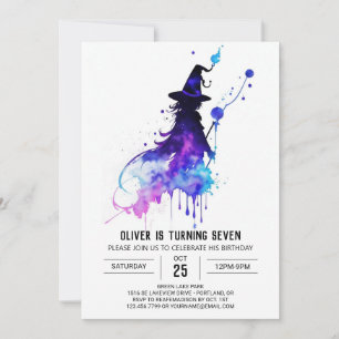 Chic Whimsical Wizardry Birthday Inbjudningar