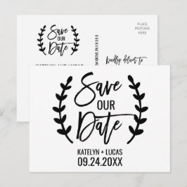 Chic White Black Olive Grenar Spara - datum Meddelande Vykort
