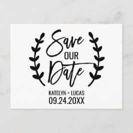 Chic White Black Olive Grenar Spara - datum Meddelande Vykort