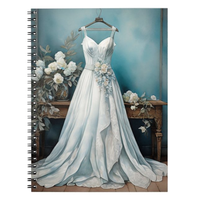 Chic White Dress Bröllop Anteckningsbok (Framsidan)